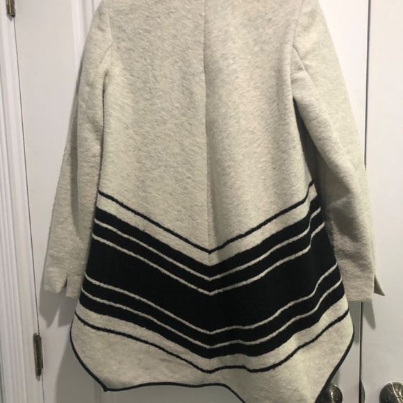 Wool blend black and white refined style jacket - Picture 2 of 5